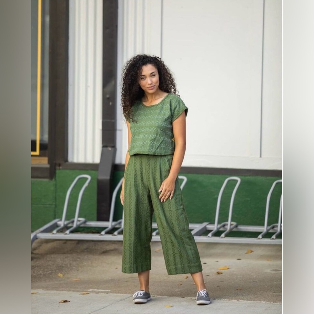 Liz Alig Handwoven 100% Cotton Wide Leg Pants L